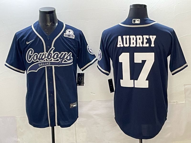 Men 2025 Dallas Cowboys #17 Aubrey blue Joint Name Nike Limited NFL Jersey style 026->dallas cowboys->NFL Jersey